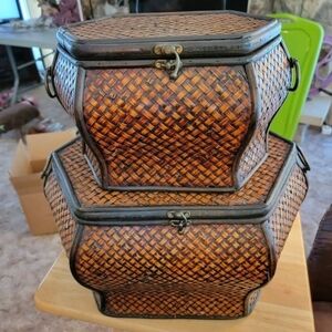 Woven Hexagonal Storage Baskets